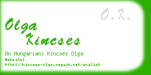 olga kincses business card